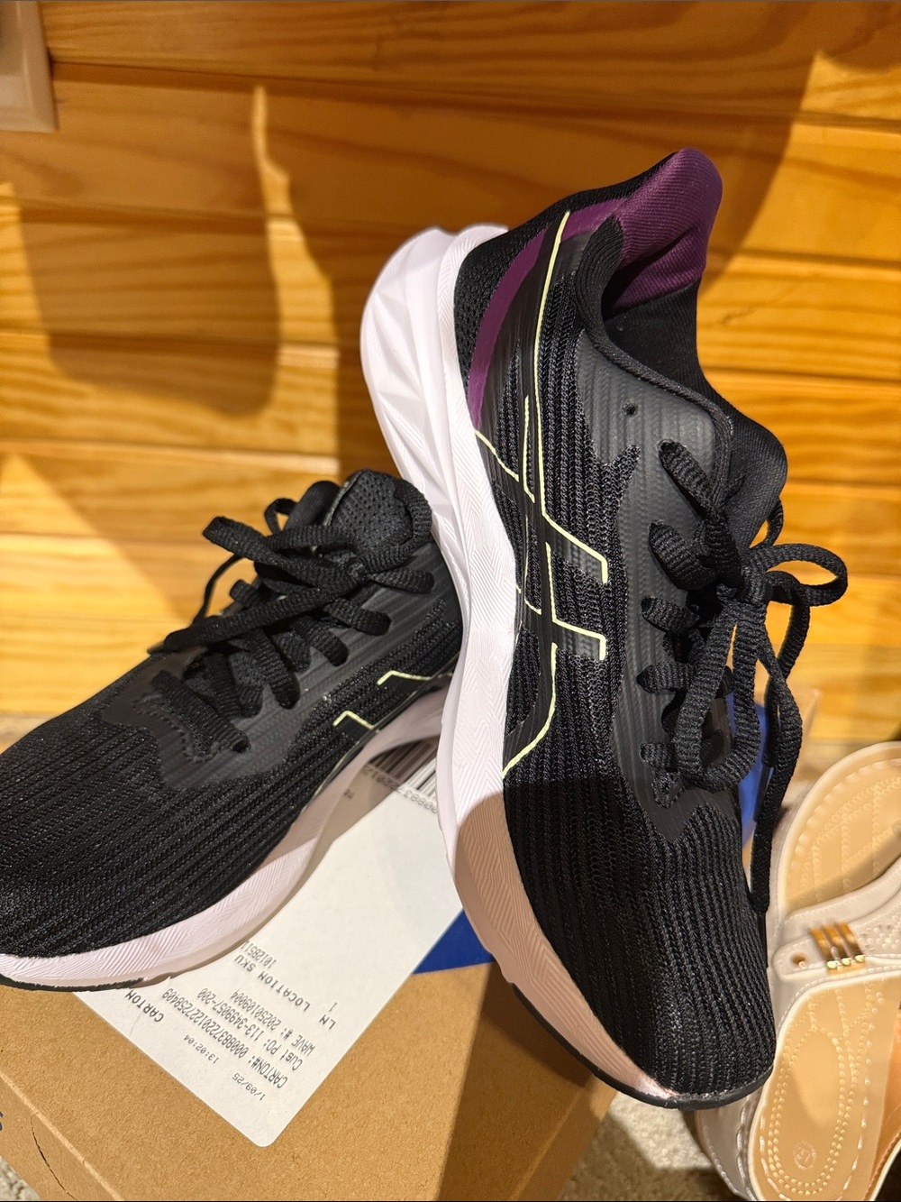 Asics Black and Purple Women's Athletic Running Shoes